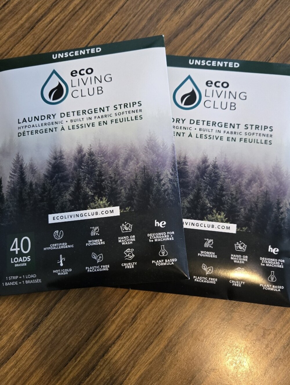 Unscented Laundry Strips Hypoallergenic Detergent 2 Pkgs 40 Loads Each Eco Livin